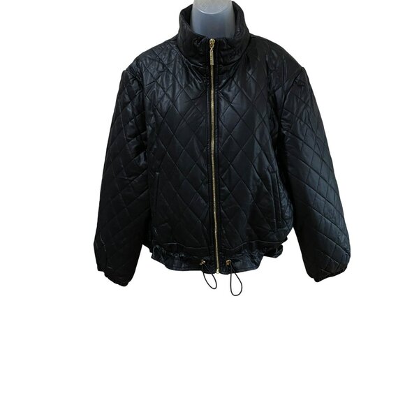NWT Marc New York Black Quilted Jacket Size M Drawstring Waistline - Picture 4 of 8